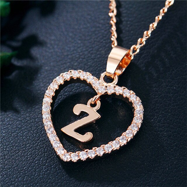 Romantic Love Pendant Necklace For Girls 2019 Women Rhinestone Initial Letter Necklace Alphabet Gold Collars Trendy New Charms