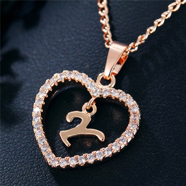 Romantic Love Pendant Necklace For Girls 2019 Women Rhinestone Initial Letter Necklace Alphabet Gold Collars Trendy New Charms